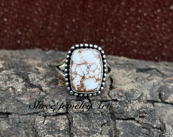 Wild Horse Turquoise Ring – 925 Sterling Silver Bold Statement Band