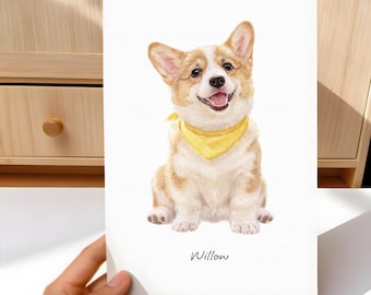 Hand-Painted Watercolor Pet Portrait, Custom Pet Portrait from Photo, Dog Portrait, Cat Portrait, Hand Drawn, Pet Loss, Pet Memorial Art