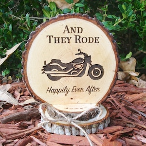 Motorcycle Cake Topper For Wedding Decoration Rustic Wood Cake Topper For Gift Anniversary Keepsake Engraved Wooden Cake Top Personalized