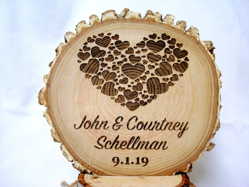 Personalized Wood Wedding Cake Topper, Engraved Keepsake image 10