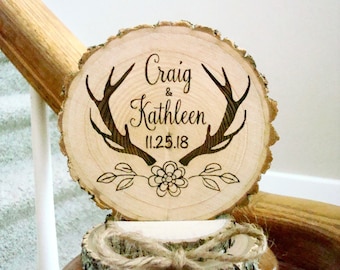 Personalized Wedding Cake Topper, Hunting Theme