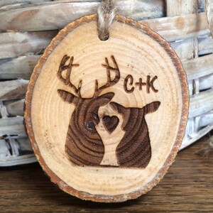 Rustic Wood Truck Charm, Car Rear View Mirror Ornament, Deer Hunter Gift image 2