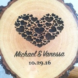 Personalized Wood Wedding Cake Topper, Engraved Keepsake image 4