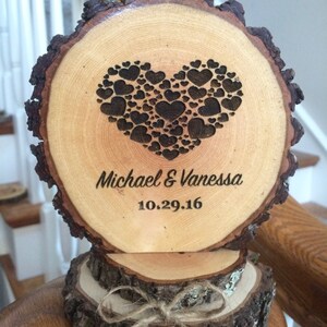 Personalized Wood Wedding Cake Topper, Engraved Keepsake image 3