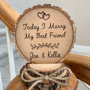 Rustic Wedding Cake Topper, Best Friend Topper, Personalized Cake Topper, Wedding Gift, Anniversary Gift, Gift