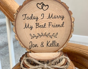 Rustic Wedding Cake Topper, Best Friend Topper, Personalized Cake Topper, Wedding Gift, Anniversary Gift, Gift