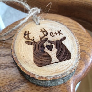 Rustic Wood Truck Charm, Car Rear View Mirror Ornament, Deer Hunter Gift