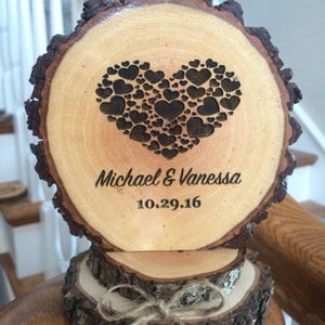 Personalized Wood Wedding Cake Topper, Engraved Keepsake