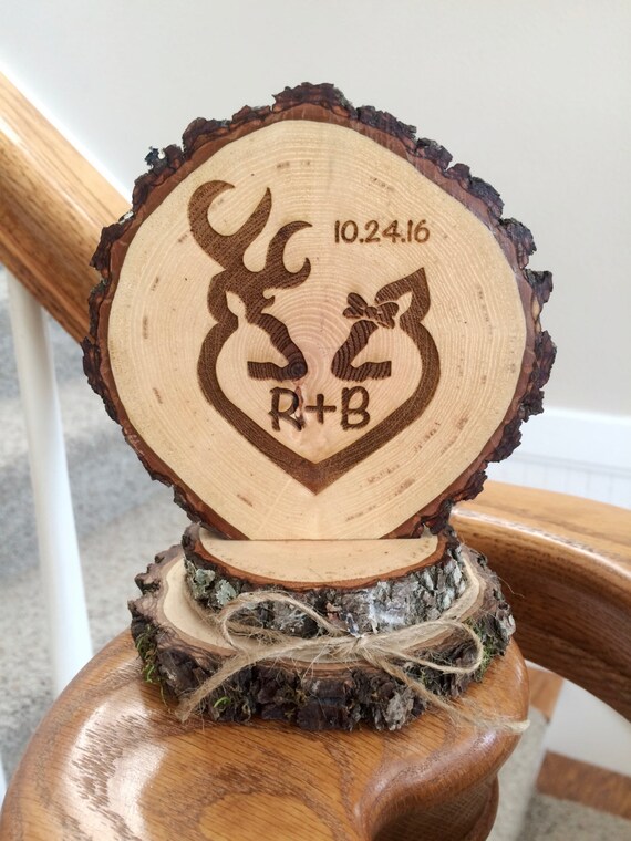 rustic deer wedding cake