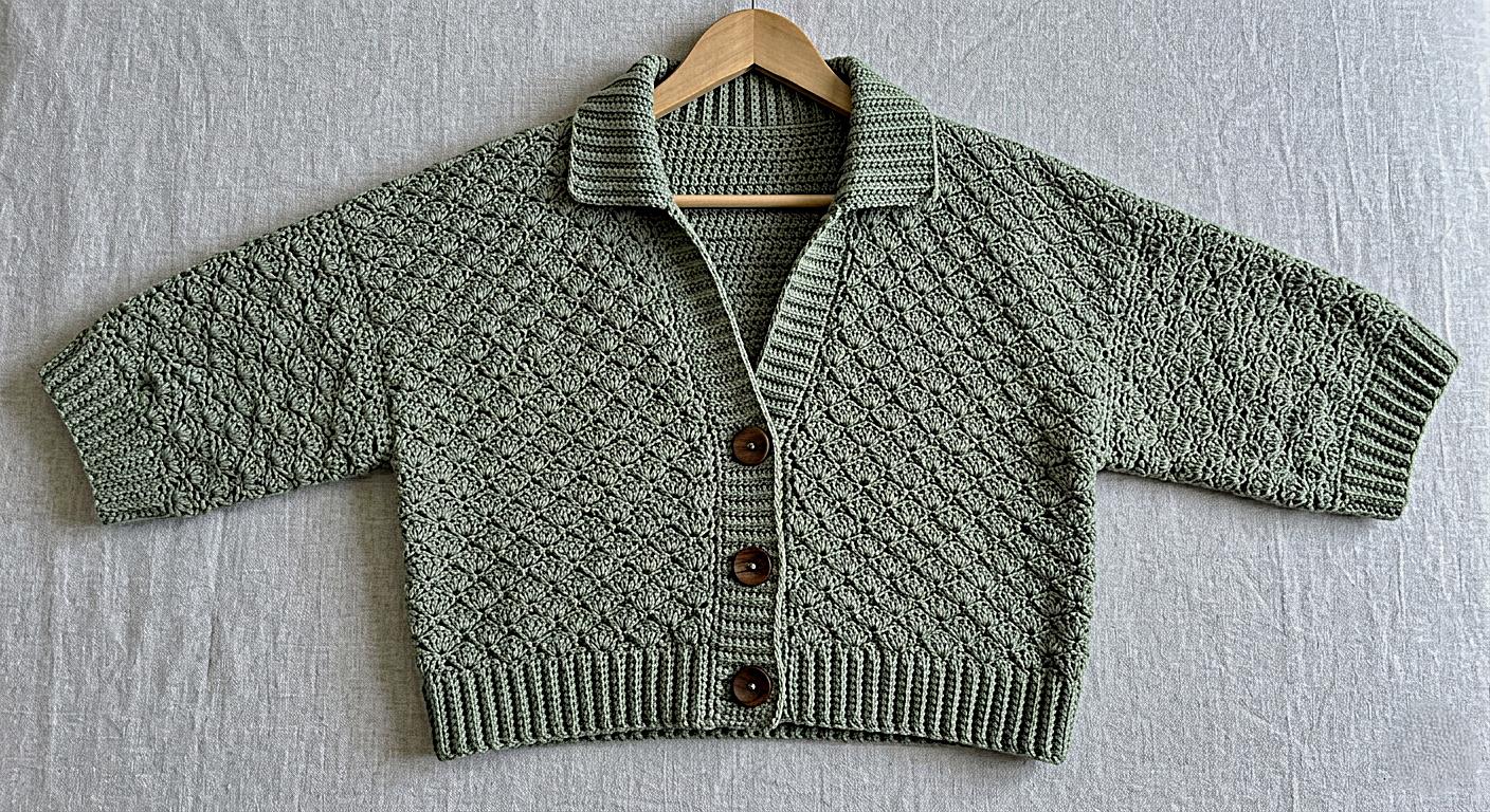 39 Cropped Sweater Crochet Patterns: Upgrade Your Wardrobe Handmade Style 20 Textured Crochet Cardigan