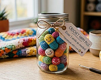 Crochet Happy Capsule Pattern,Cute Amigurumi Capsule Plush,Easy Crochet Pattern,Digital Download,PDF