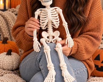 Crochet Skeleton Pattern, Halloween Skeleton Doll, Amigurumi Skeleton Crochet Pattern, Spooky Halloween Decor, Digital PDF Pattern,PDF