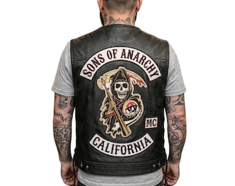 Sons of Anarchy Biker Vest - PU Leather Reaper Cut