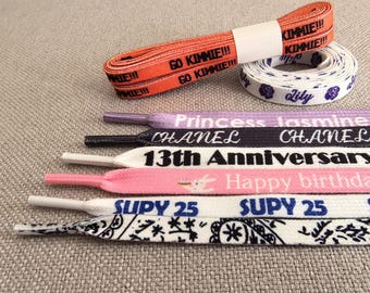 Cordones con logotipo personalizado, cordones con nombre/foto, cordones de colores personalizados, cordones adecuados para todo tipo de zapatos, los mejores regalos.