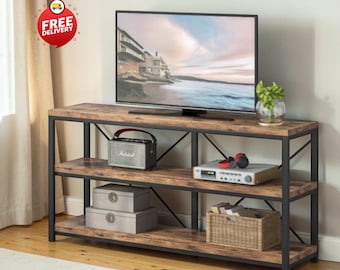 55-Zoll-Konsolentisch 3-Tier-Sofatisch Schmaler Eingangsbereich Fernsehtisch Aufbewahrungsregal