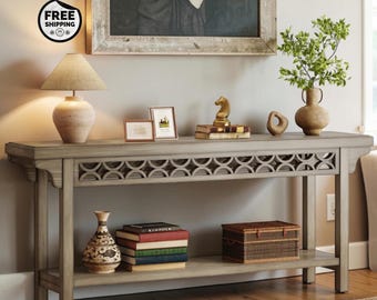 Farmhouse Console Table: Narrow 70.8" Wood Entryway Hall Storage Sofa Table