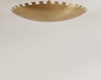 Handmade Modern Brass Dome Flush Mount Chandelier, Contemporary Ceiling Light Fixture