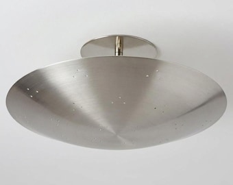 6 Light Dome Flush Mount Nickel Chandelier Handmade Brass Ceiling Light Modern Lighting