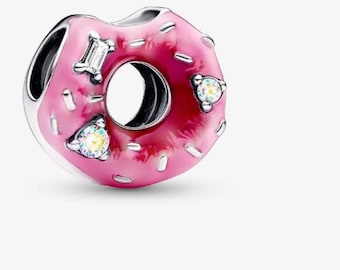 Sparkling Sprinkled Donut charm , S925 Charm For Bracelet and Necklace , Fit Pandora Jewelry