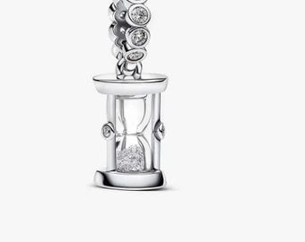 Hourglass Dangle Charm , S925 Charm For Bracelet and Necklace , Fit Pandora Jewelry