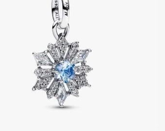 Frozen Queen Elsa Snowflake Charm, 925 Sterling Silver Charm Jewelry for Bracelet and Necklace