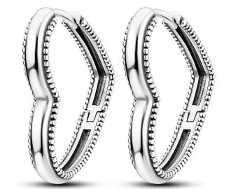 925 Sterling Silver Hoop Stud Earrings | Gold Plated, Crystal Accents, Wedding Jewelry