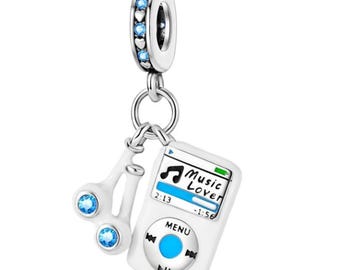 Pandora Music Lover Charm, S925 Sterling Silver for Bracelet, Jewelry Gift for Her