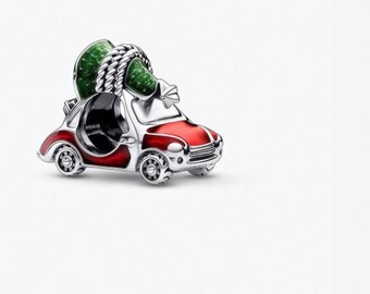 Christmas Festive Car Charm , S925 Charm For Bracelet and Necklace , Fit Pandora Jewelry