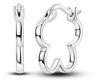 925 Sterling Silver Hoop Stud Earrings | Gold Plated, Crystal Accents, Wedding Jewelry