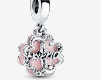 Four-leaf Clover Friendship Charm, 925 Sterling Silver Charm Jewelry for Bracelet and Necklace