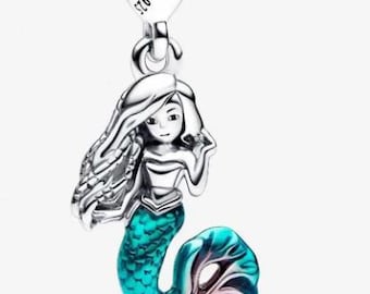 The Little Mermaid Ariel Charm, 925 Sterling Silver Charm Jewelry for Bracelet and Necklace