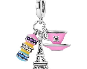 Pandora Macrons In Paris charm, S925 Sterling Silver for Bracelet, Jewelry Gift for Her