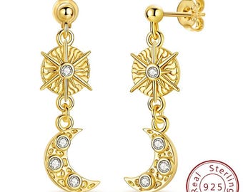 925 Sterling Silver Hoop Stud Earrings | Gold Plated, Crystal Accents, Wedding Jewelry