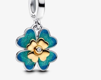 Four Leaf Clover Charm , S925 Charm For Bracelet and Necklace , Fit Pandora Jewelry