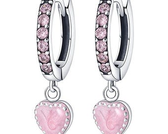 925 Sterling Silver Hoop Stud Earrings | Gold Plated, Crystal Accents, Wedding Jewelry