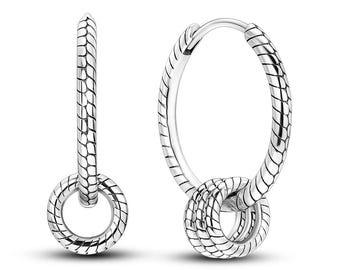 925 Sterling Silver Hoop Stud Earrings | Gold Plated, Crystal Accents, Wedding Jewelry