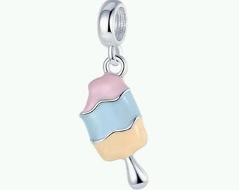Pandora Hot Summer Ice Cream charm, S925 Sterling Silver for Bracelet, Jewelry Gift for Her