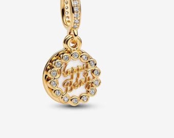 Happy Birthday Cake Dangle Charm , S925 Charm For Bracelet and Necklace , Fit Pandora Jewelry