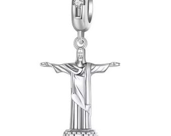 Pandora Christ the Redeemer charm, S925 Sterling Silver for Bracelet, Jewelry Gift for Her