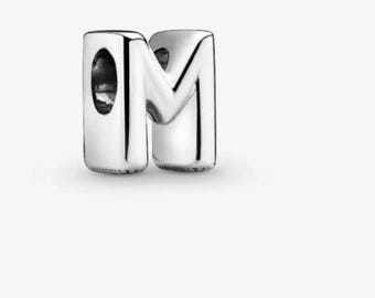Letter M Alphabet Charm , S925 Charm For Bracelet and Necklace , Fit Pandora Jewelry