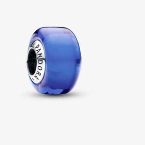 Blue Mini Murano Glass Charm , S925 Charm For Bracelet and Necklace , Bracelet Fit  Jewelry