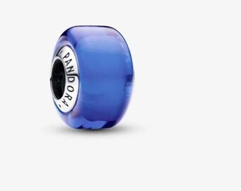 Blue Mini Murano Glass Charm , S925 Charm For Bracelet and Necklace , Fit Pandora Jewelry