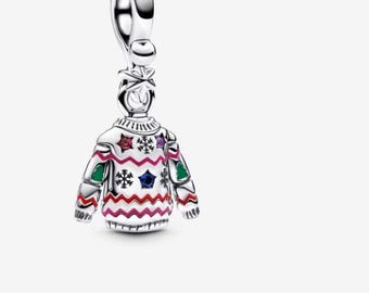 Christmas Sweater Dangle Charm , S925 Charm For Bracelet and Necklace , Fit Pandora Jewelry