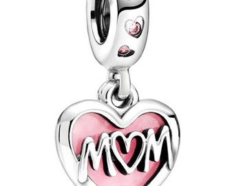 Mom Charm, 925 Sterling Silver Charm for Bracelet, Mother's Day Gift