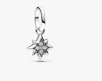 Star Mini Dangle Charm , S925 Charm For Bracelet and Necklace , Fit Pandora Jewelry