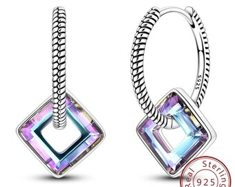 925 Sterling Silver Hoop Stud Earrings | Gold Plated, Crystal Accents, Wedding Jewelry