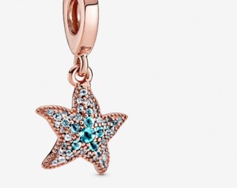Starfish Dangle Charm, 925 Sterling Silver Charm Jewelry for Bracelet and Necklace