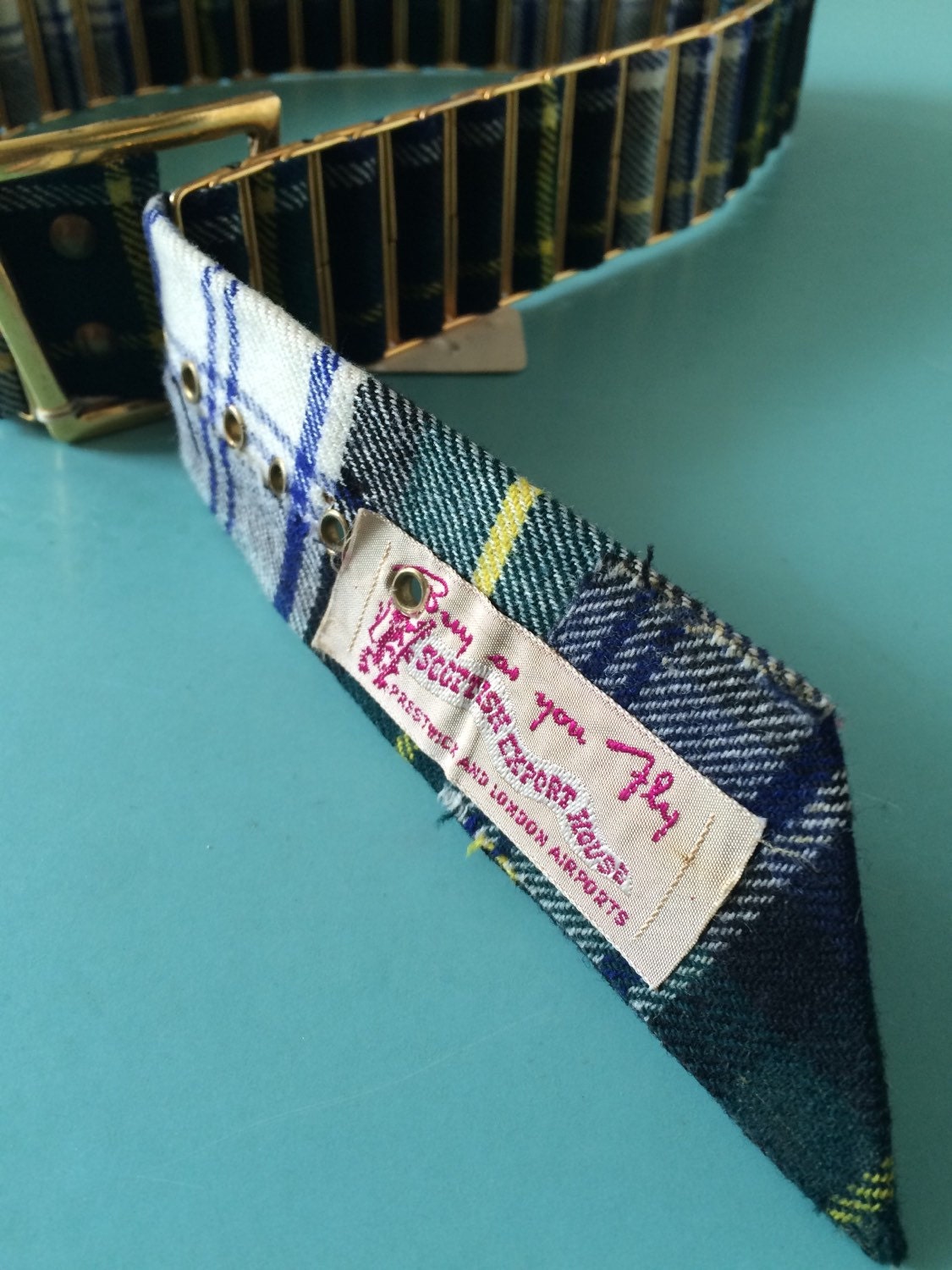 Scottish Tartan Sporran With Chain Belt - Traditional Kilt Accessory In Blue Douglas Tartan