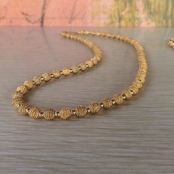 Napier Gold Bead Set • Vintage Necklace Bracelet … - image 3