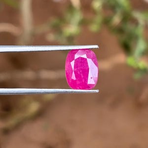 Natural Purplish Red Ruby 10.53 mm Long Cushion 4.20 Ct - IGITL certified unheated Gem.